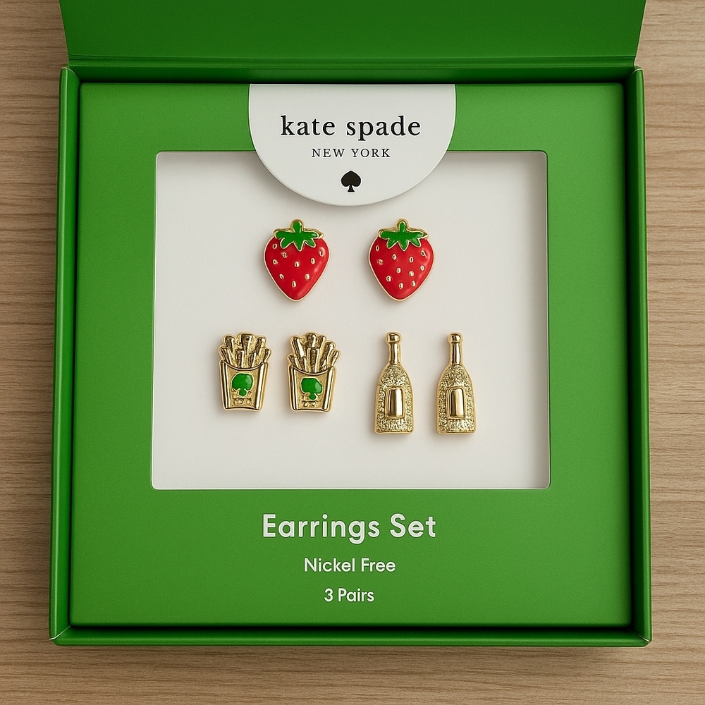 kate spade new york × Target 3-Pair Stud Earrings Set — NIB